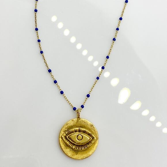 NEW Anthropologie Evil Eye Pendant Necklace - Picture 3 of 9